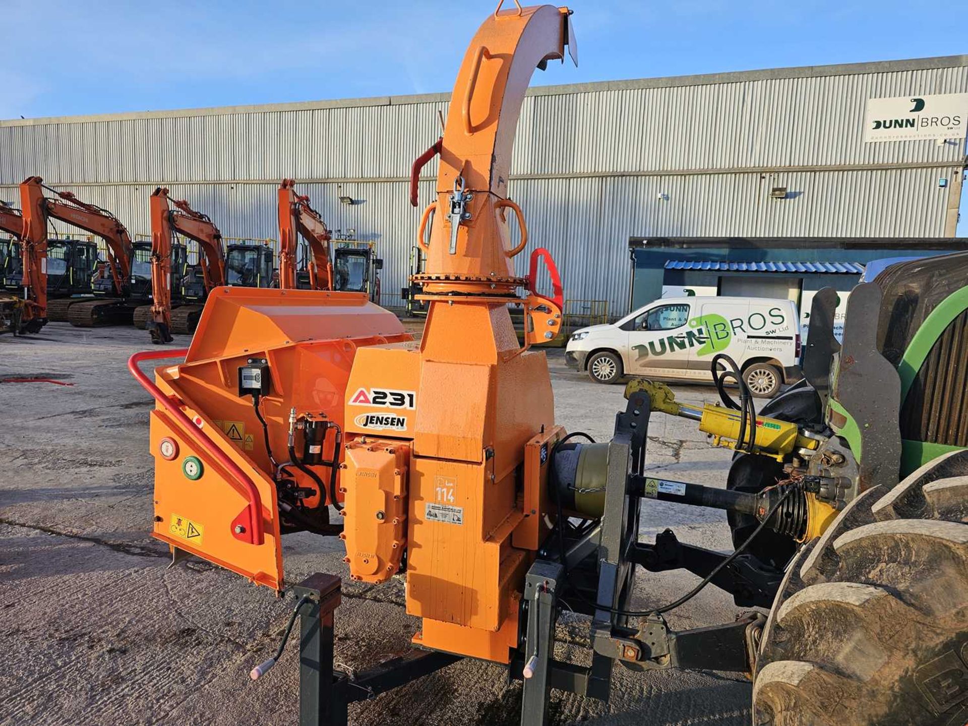 2017 Jensen A231 ZUX PTO Driven Wood Chipper to suit 3 Point Linkage, 2 x Spare Blade, Chute Extensi