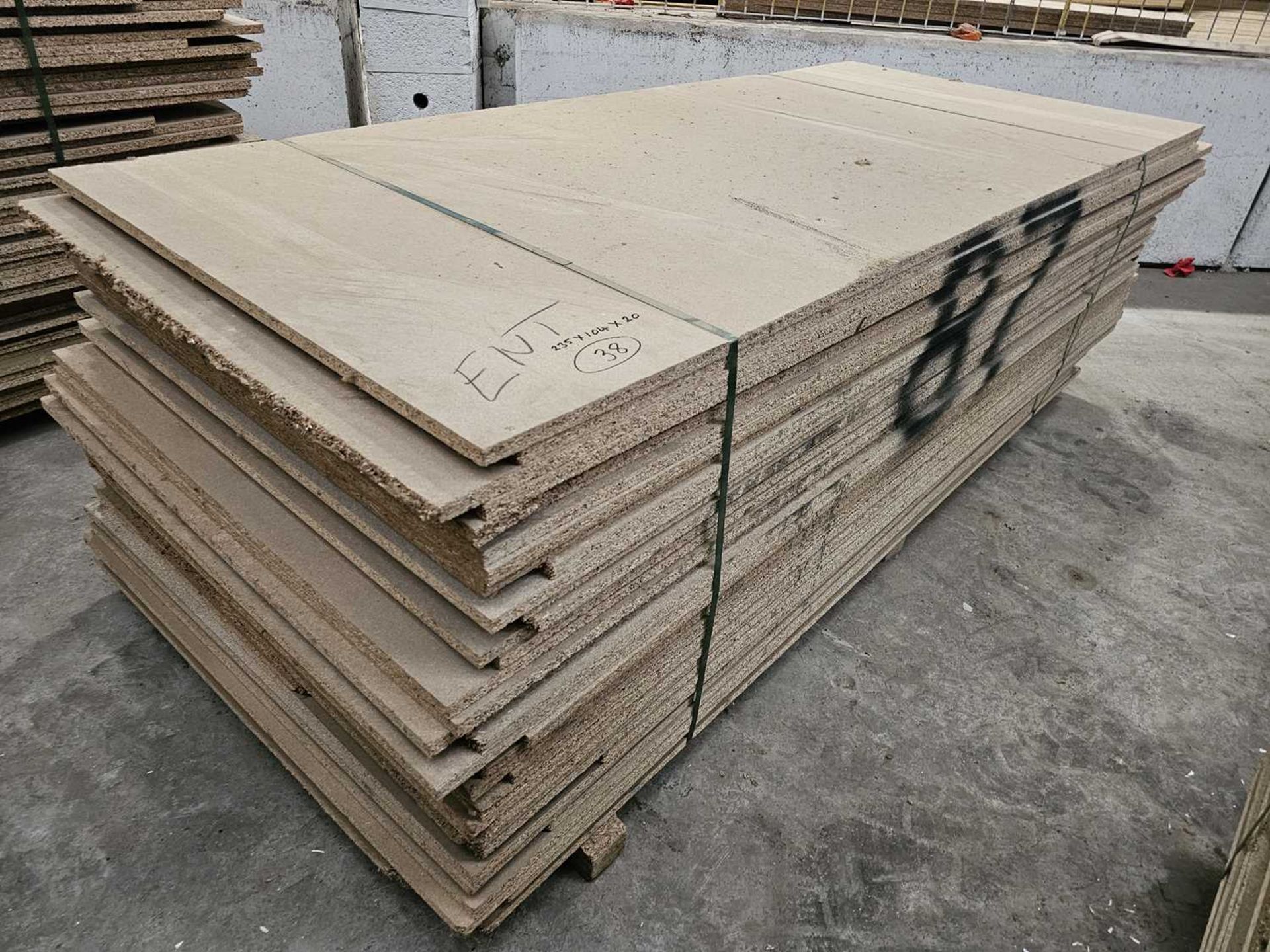 Selection of Chip Board Sheets (235cm x 104cm x 20mm - 38 of)