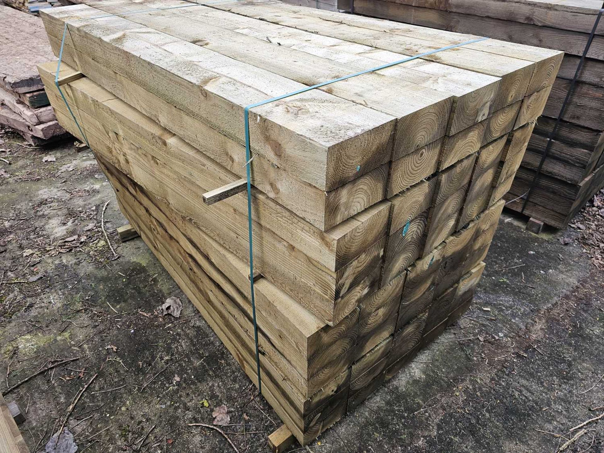 Wood Sleepers (95mm x 195mm x 1800mm)(55 of) - Image 2 of 3