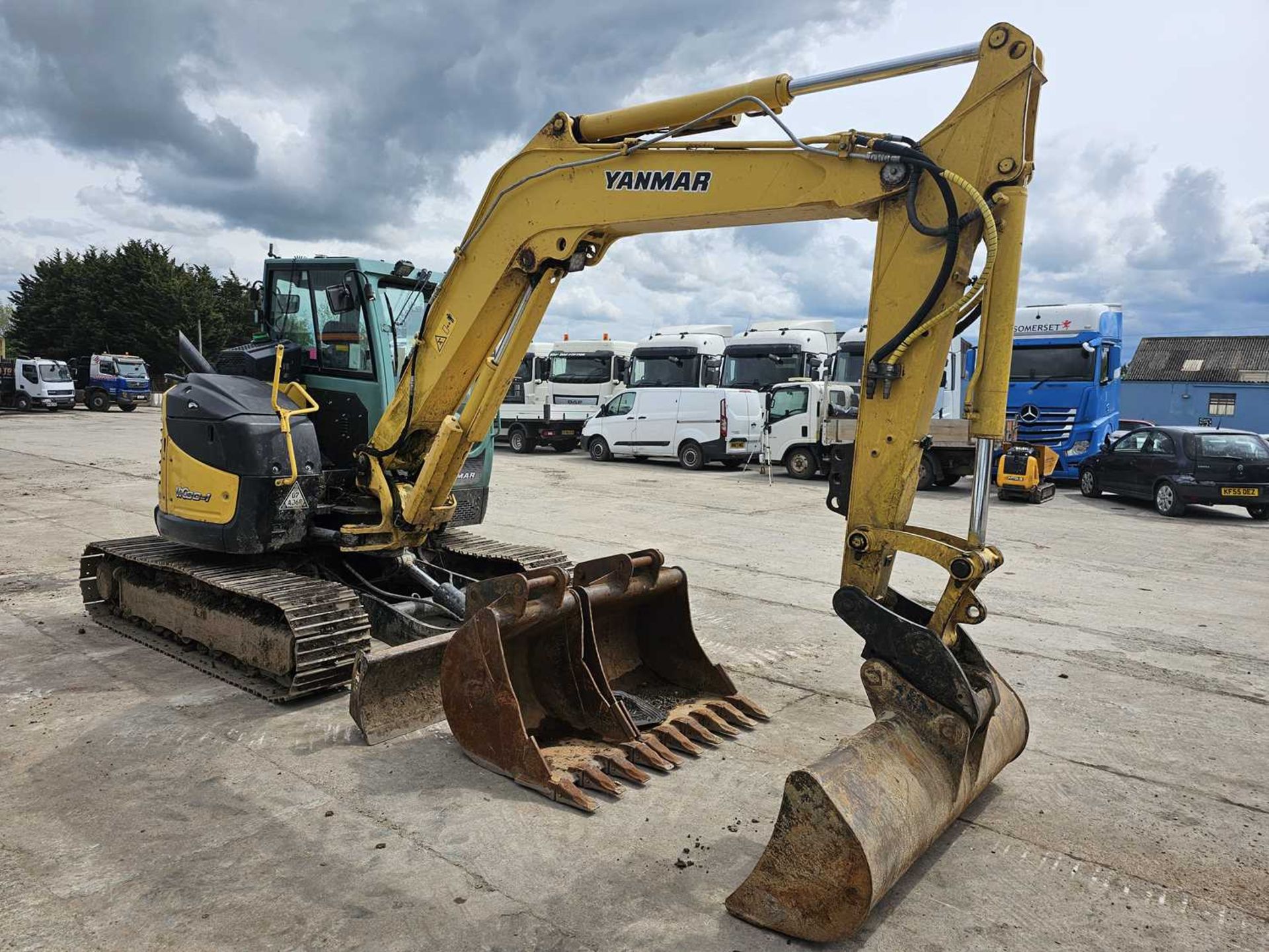 2014 Yanmar VIO80-1A 450mm Steel Tracks, Blade, Offset, CV, Manual QH, Piped, Aux. Piping, A/C - Image 7 of 32