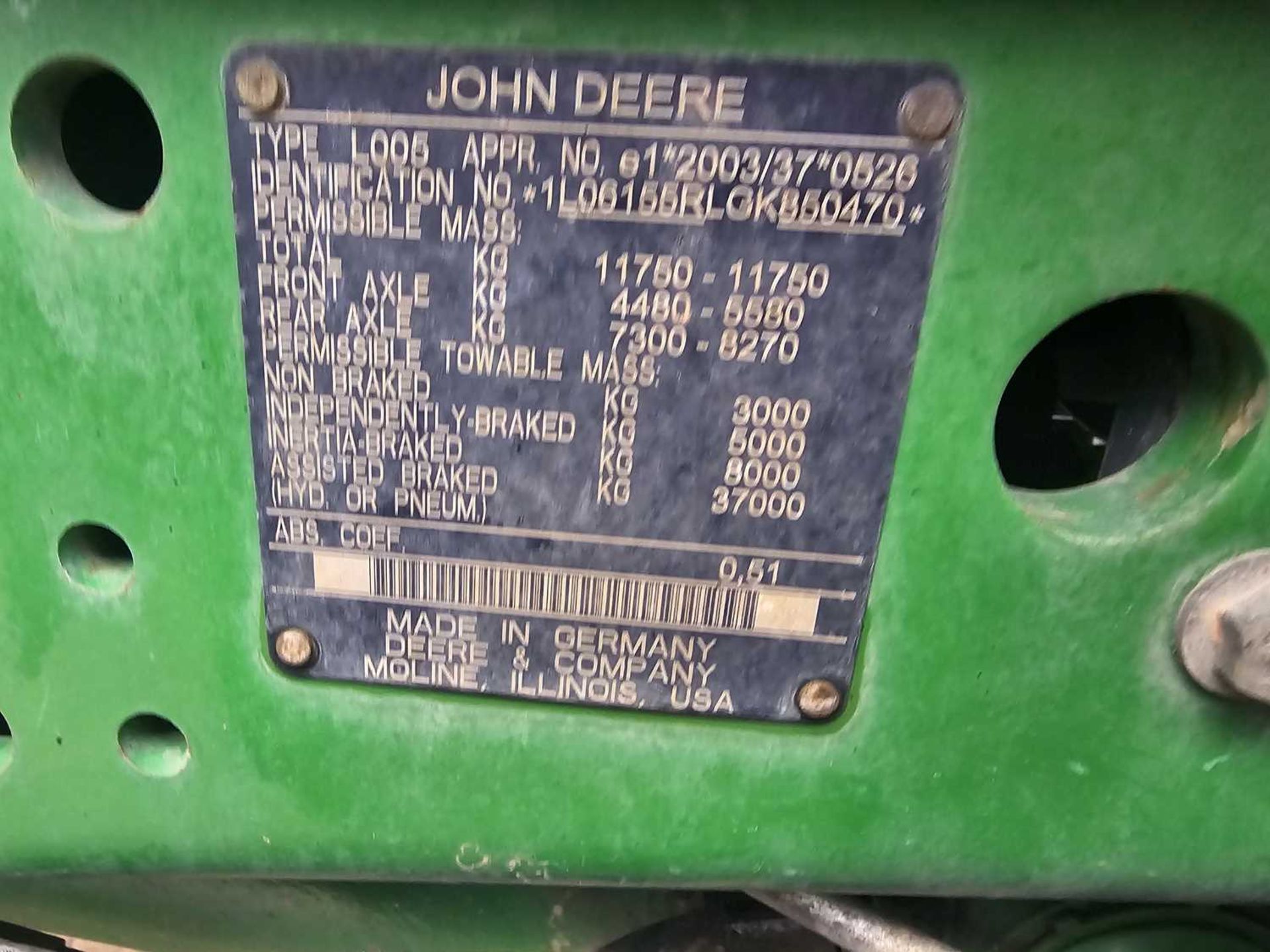 John Deere 6155R, 4WD Tractor, Front Linkage, TLS, Isobus, Air Brakes, 3 Electric Spools, Push Out H - Image 27 of 27