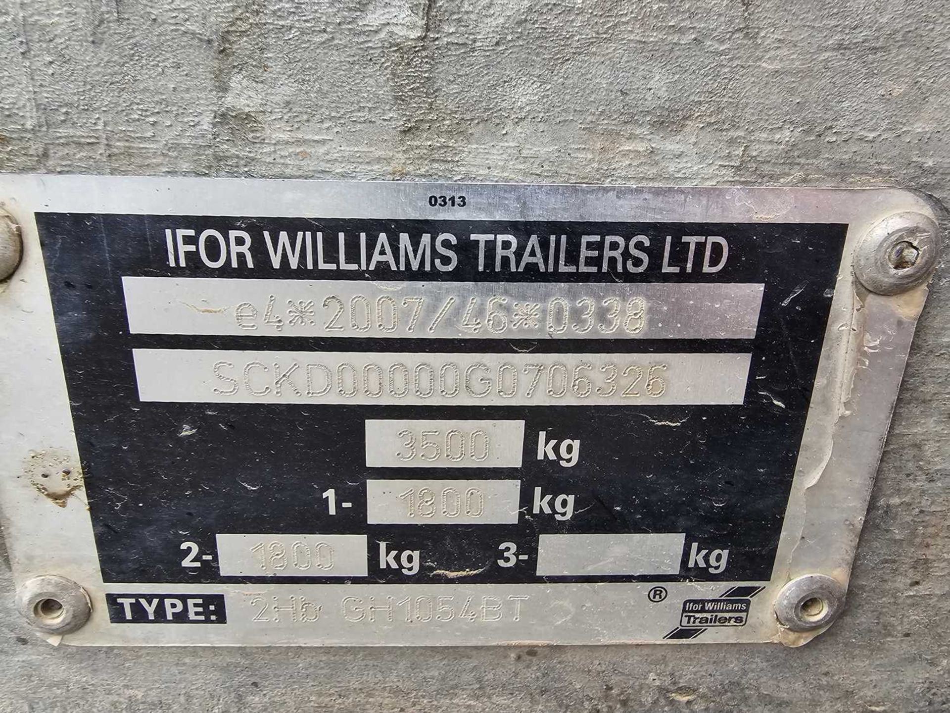 Ifor Williams GH1054BT 3.5 Ton Twin Axle Plant Trailer, Ramps - Image 14 of 14