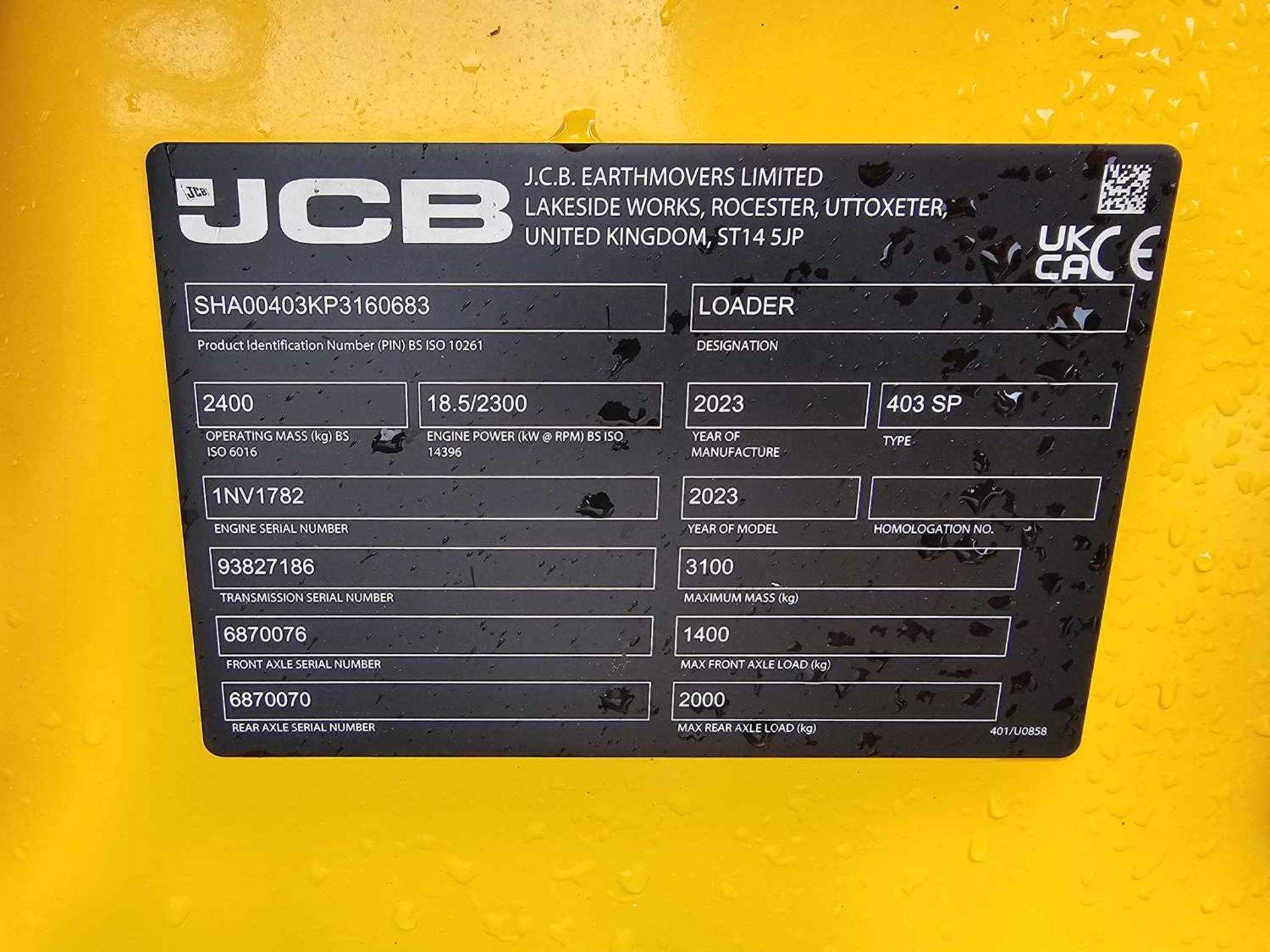 2023 JCB 403 Wheeled Loader, QH, Bucket & Forks, (Reg. Docs. Available) - Image 24 of 24