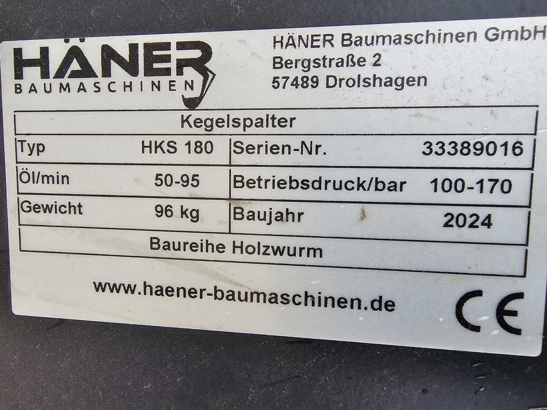 Unused 2024 Häner HKS180 Wood Splitter to suit Excavator - Image 7 of 7