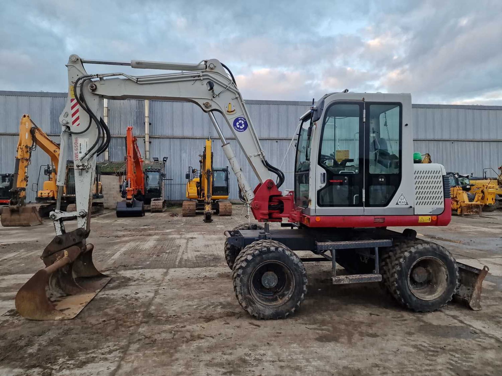 2011 Takeuchi TB175W Wheeled Excavator, Blade, Offset, CV, Hill Hydraulic QH, Piped, Aux. Piping, A/ - Image 2 of 29