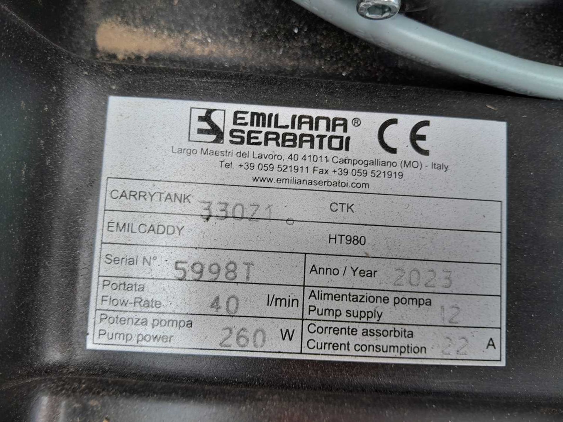 Unused 2023 Emiliana Serbatoi 330Z1 330 Litre Static Plastic Carry Tank , 12 Volt Pump - Image 8 of 8