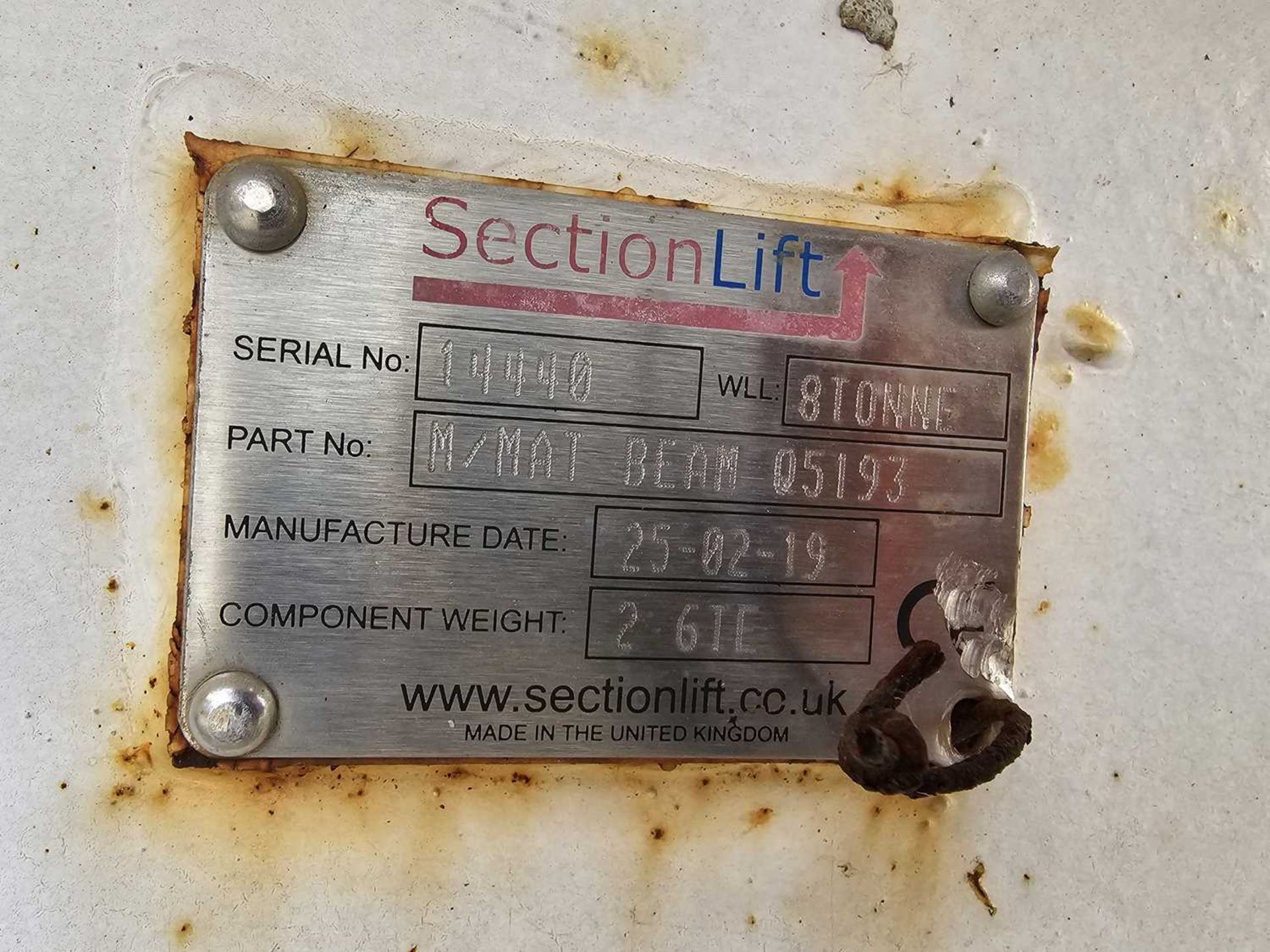 2019 Section Lift 10.65m x 2.5m Adjustable 8 Ton Spreader Beam - Bild 7 aus 7