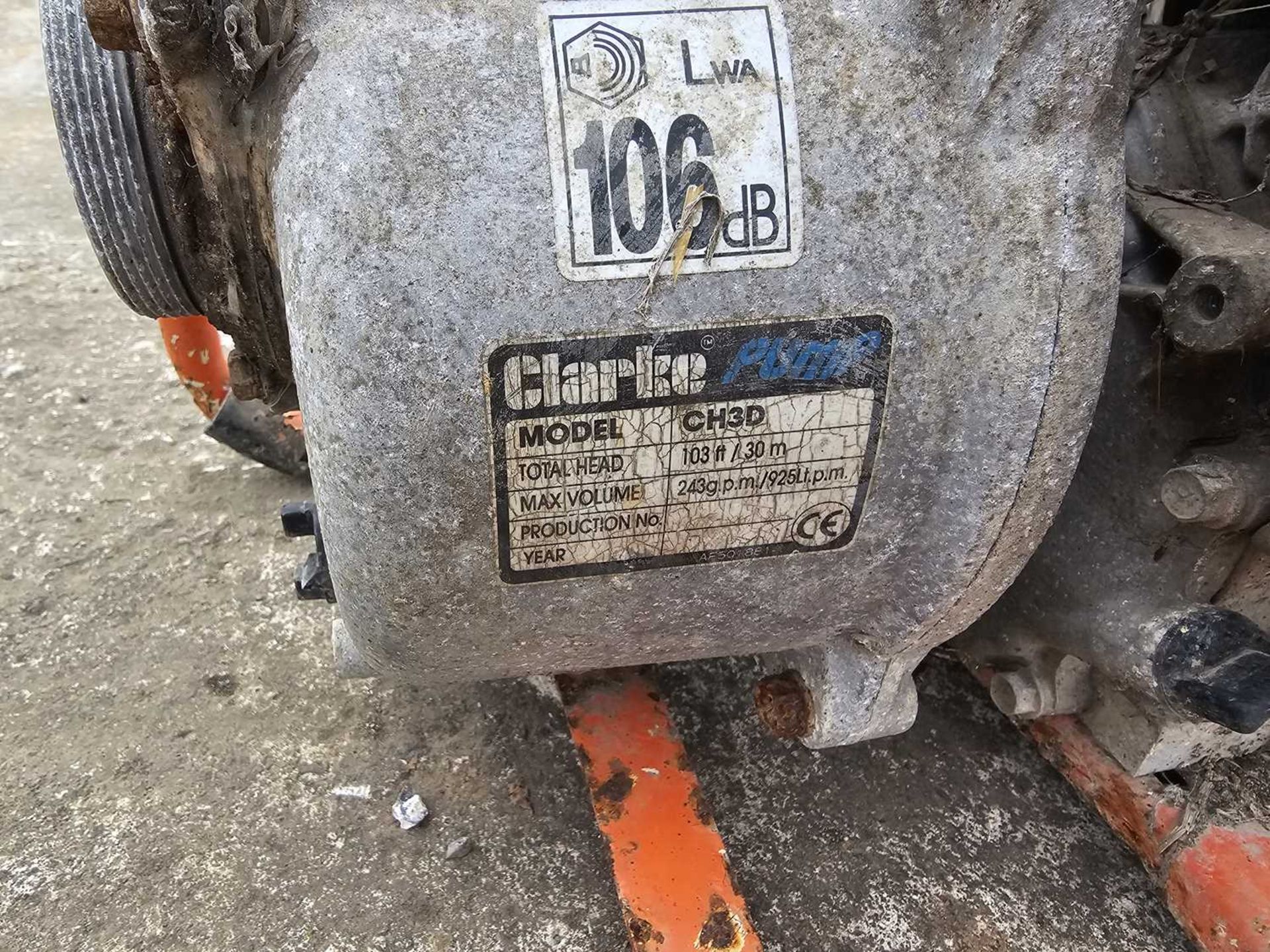 Clarke CP30 3" Water Pump, Honda Engine - Bild 8 aus 8