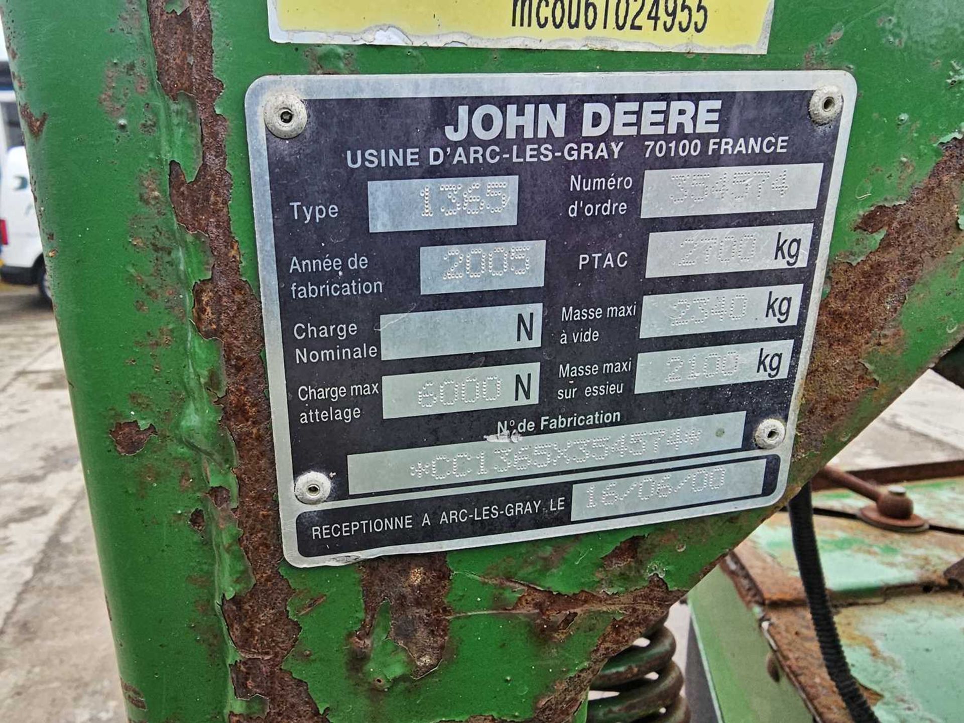 2005 John Deere 1365 Trailed Mower Conditioner - Image 13 of 13