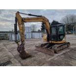 2008 CAT 308C CR 450mm Steel Tracks, Blade, CV, Hydraulic QH, Piped, Aux. Piping, A/C, Demo Cage