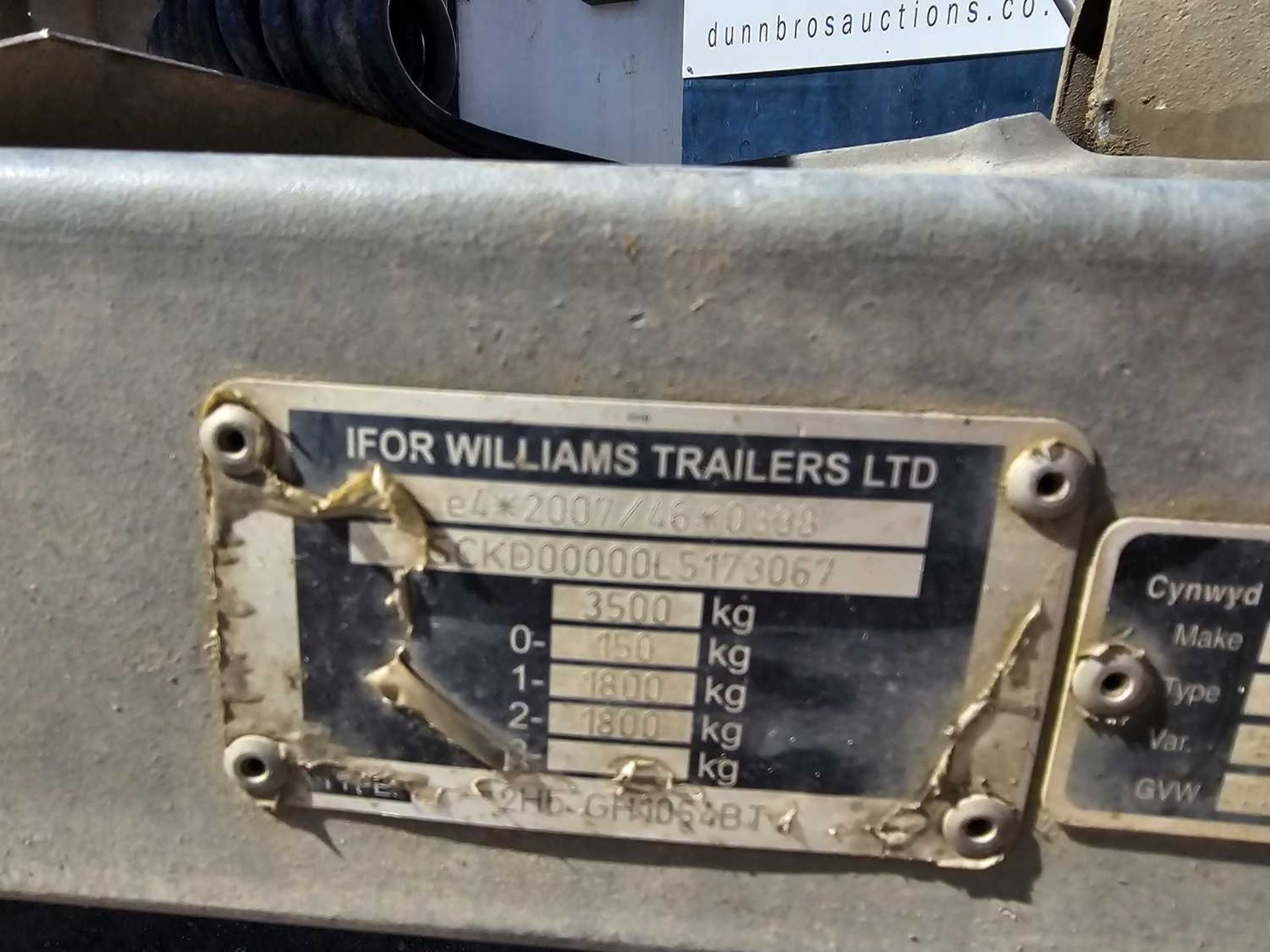 Ifor Williams GH1054BT 3.5 Ton Twin Axle Plant Trailer, Ramp - Image 12 of 12