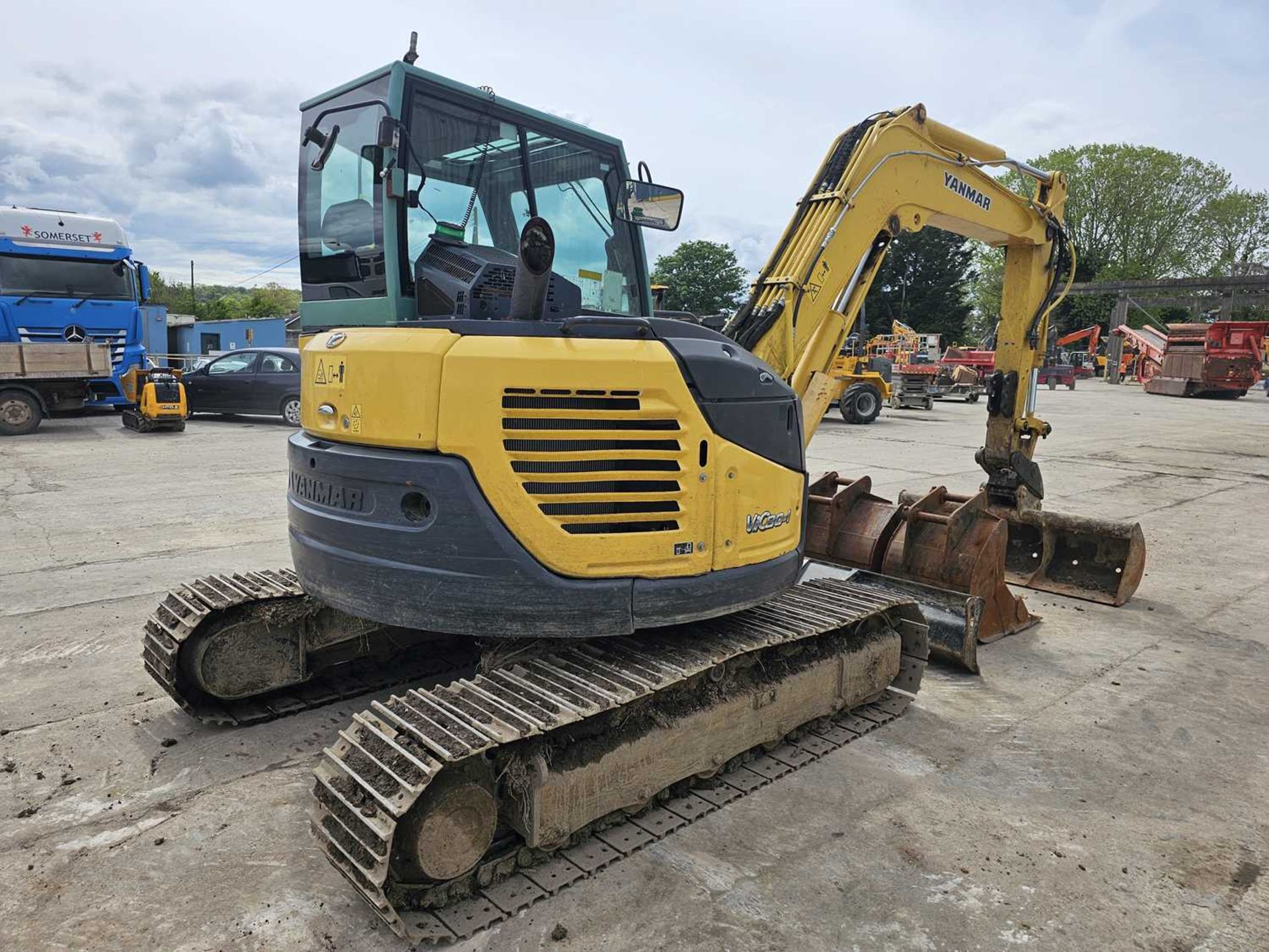 2014 Yanmar VIO80-1A 450mm Steel Tracks, Blade, Offset, CV, Manual QH, Piped, Aux. Piping, A/C - Image 5 of 32