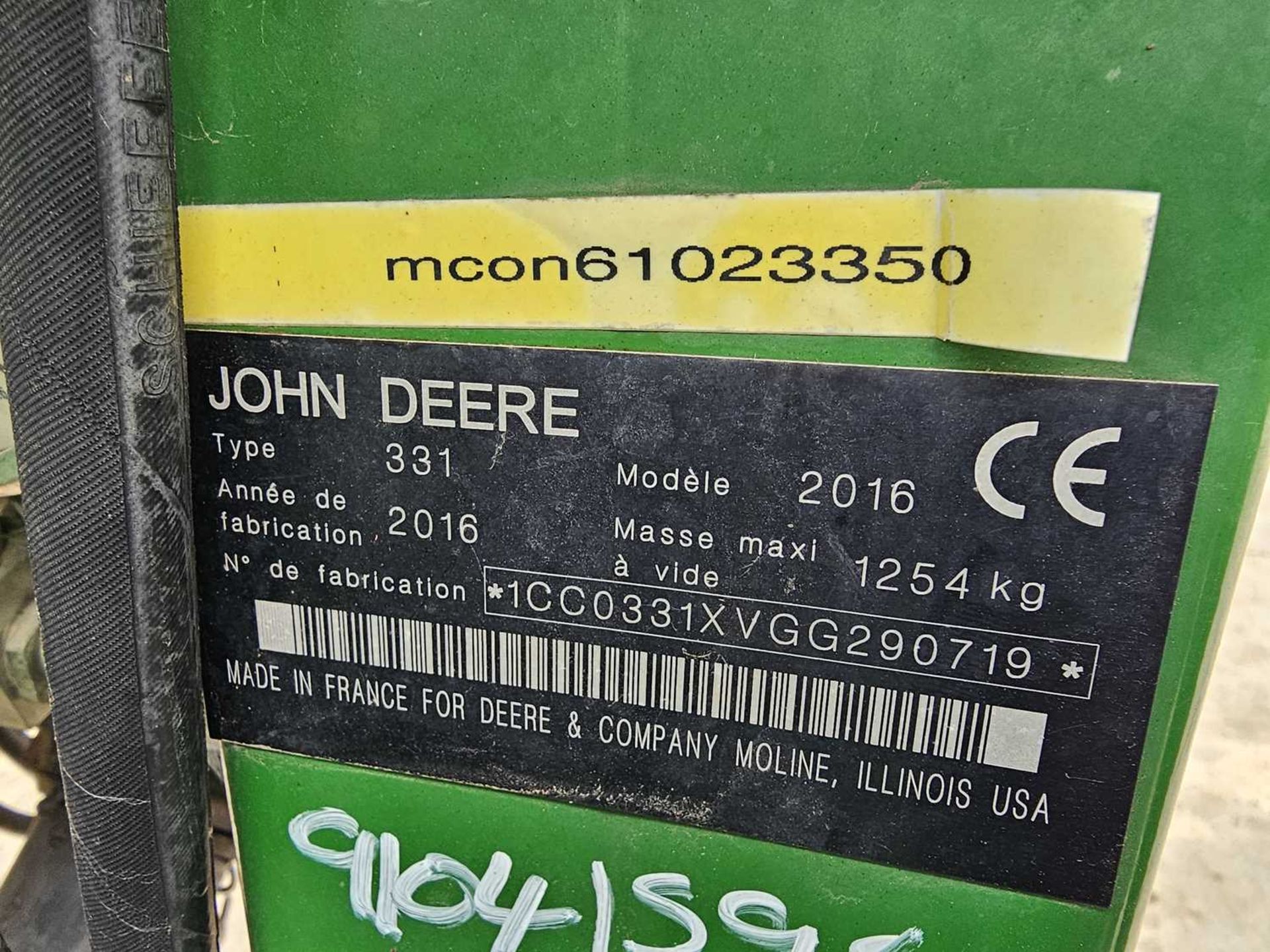 2016 John Deere 331 Trailed Mower Conditioner - Image 11 of 11
