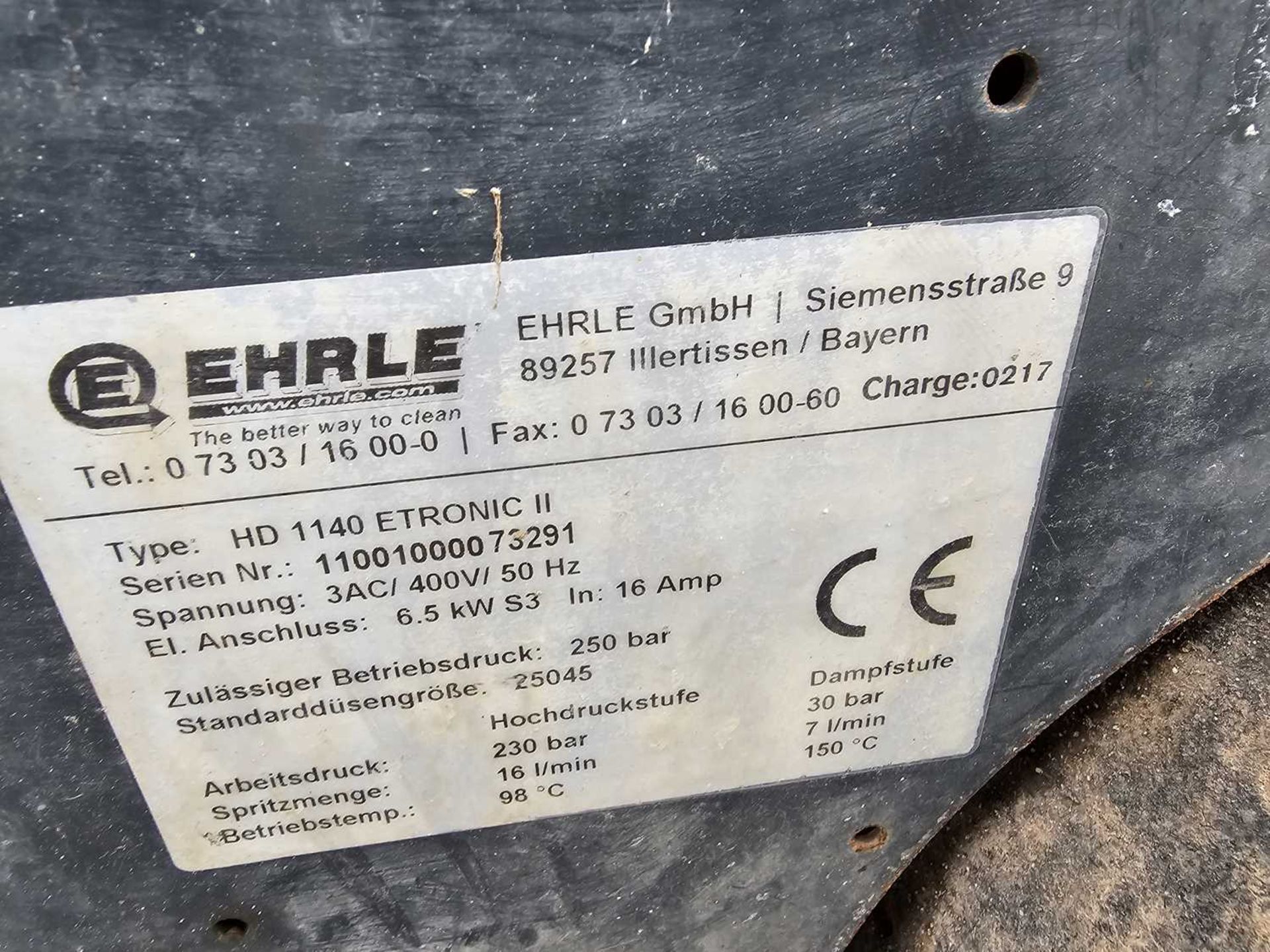 2017 Ehrle HD1140 Etronic II 400Volt Pressure Washer - Image 10 of 10