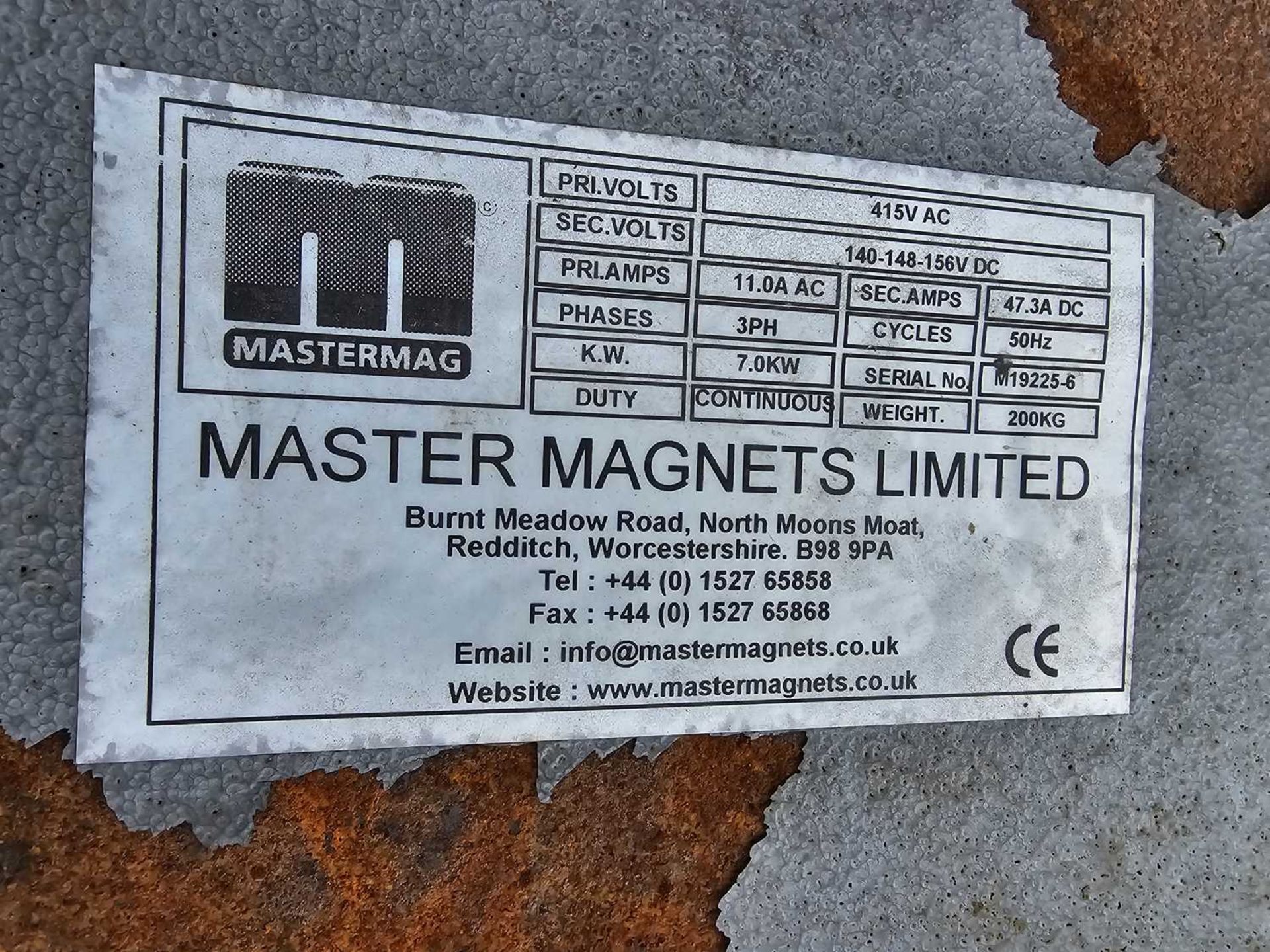 2008 Master Magnets 148Volt Electromagnet Mag Belt & Sub Station - Image 9 of 9