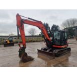 2017 Kubota KX080-4 Rubber Tracks, Offset, CV, Geith Hydraulic QH, Piped, Aux. Piping, A/C, 36" Buck