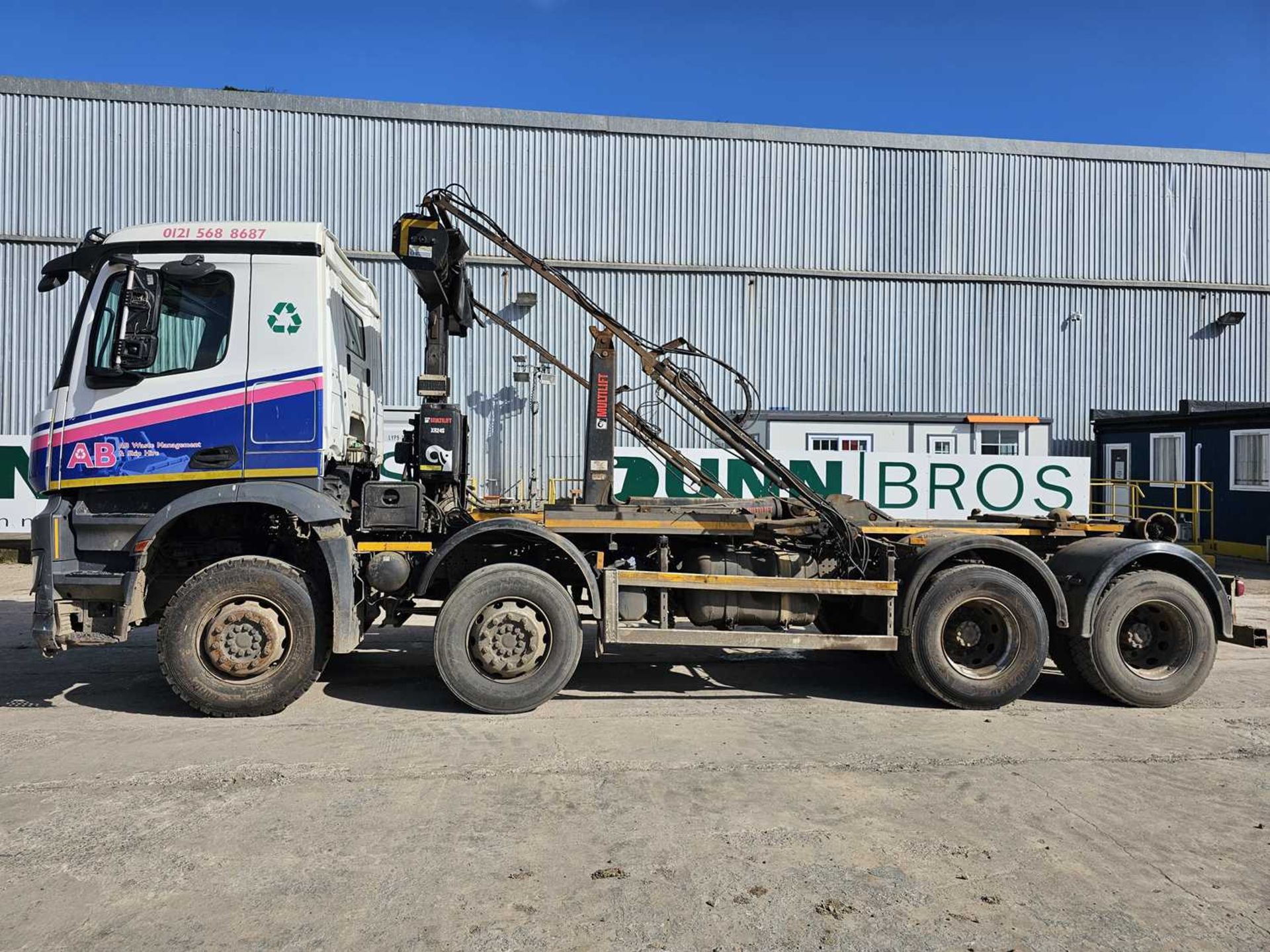 Mercedes Arocs 8x4 Hook Loader Lorry, Multilift Gear, Easy Sheet, Automatic Gear Box, A/C - Image 3 of 23