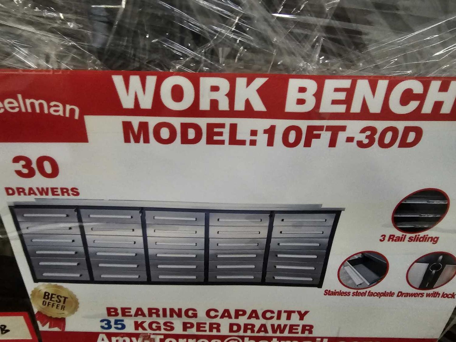 Unused 10' Work Bench, 30 Drawers - Image 5 of 5