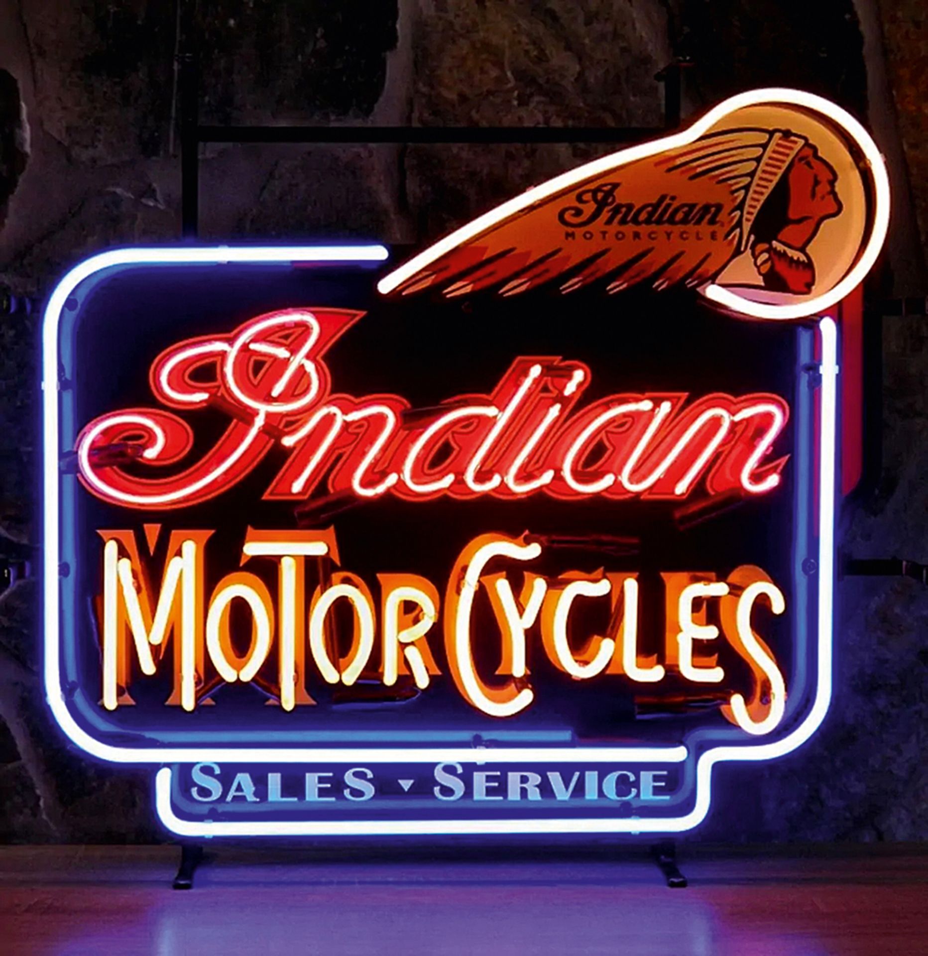 Indian Motorcycles Neon Sign with Backplate