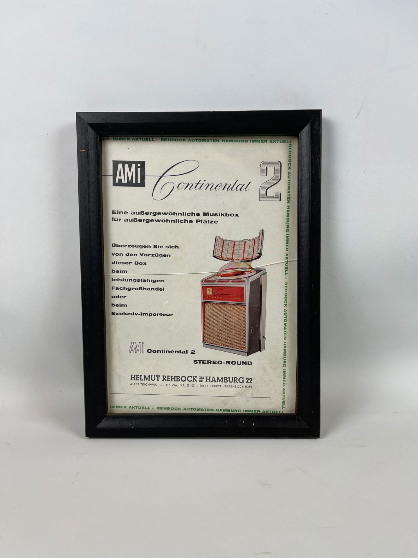 Framed AMI Continental II Jukebox Advertisement - Image 2 of 3