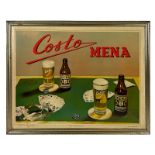 Framed 1960s Costo Mena Belgian Beer Advertisement
