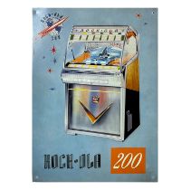 Rock-Ola 1465 200 Selection Jukebox Metal Sign