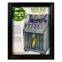 Framed Rock-Ola 1442 Jukebox Advertisement