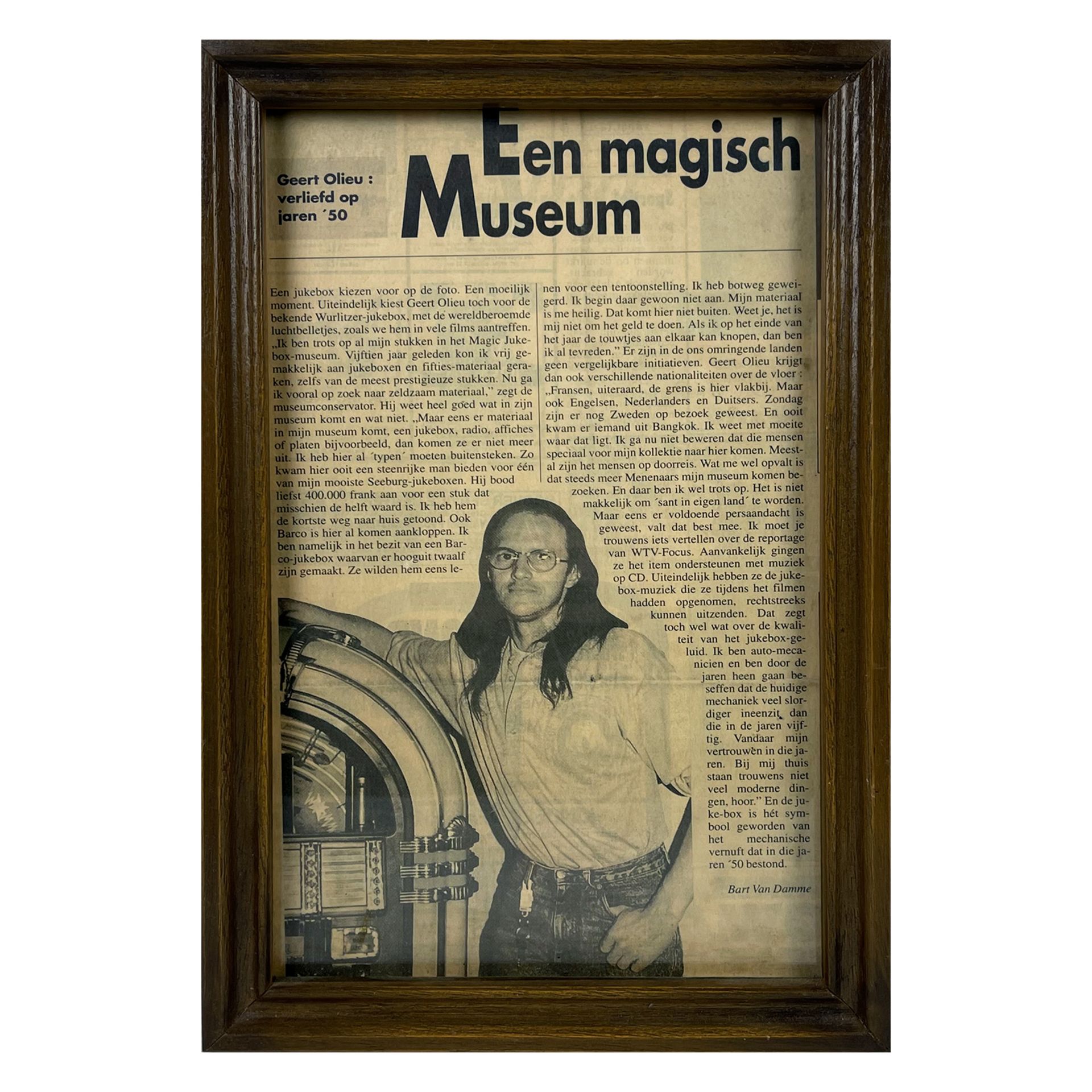 Framed Museum De Panne Dutch Newspaper Advertisement
