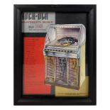 Framed Rock-Ola 1448 Jukebox Advertisement