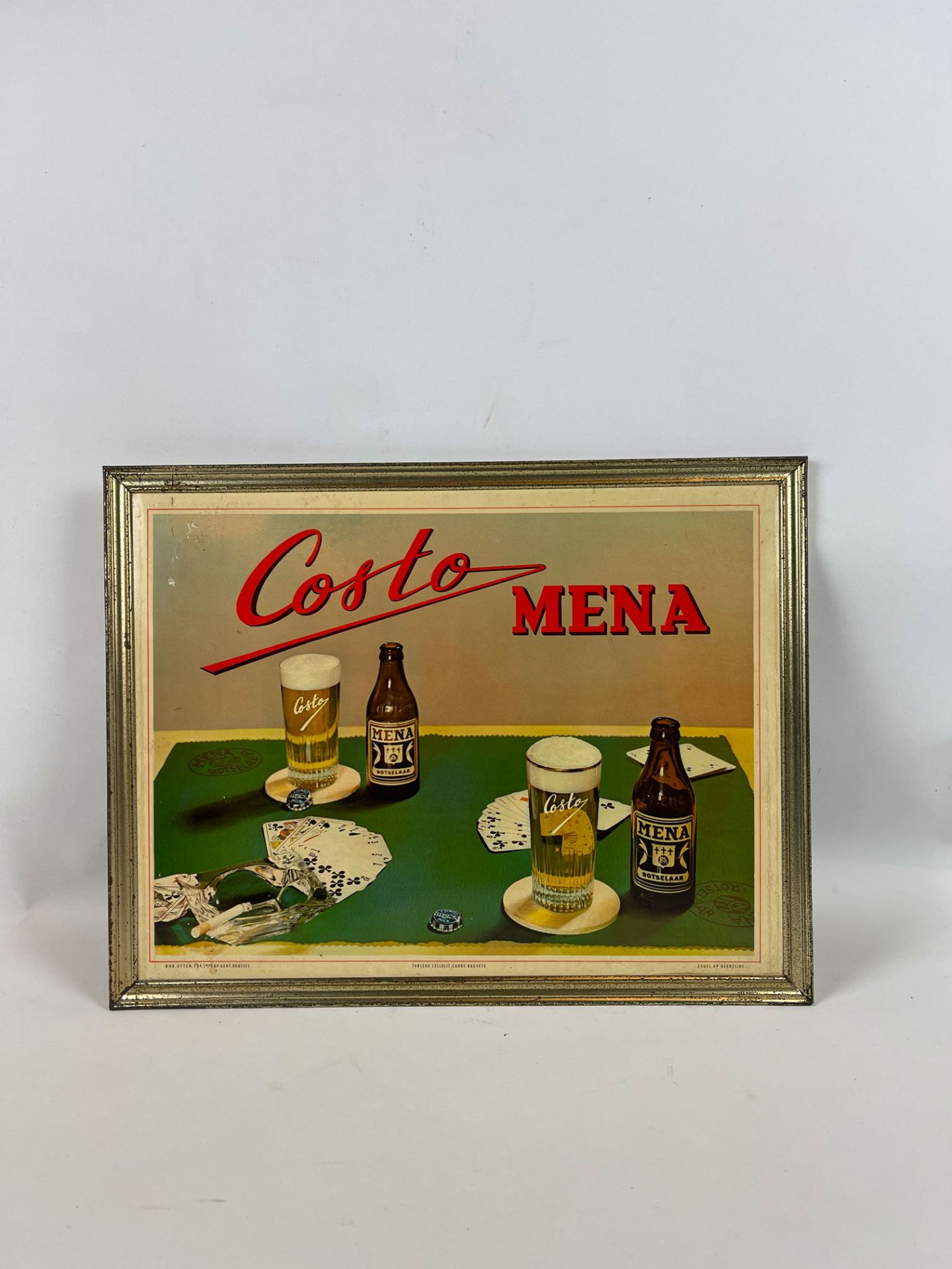 Framed 1960s Costo Mena Belgian Beer Advertisement - Bild 2 aus 7