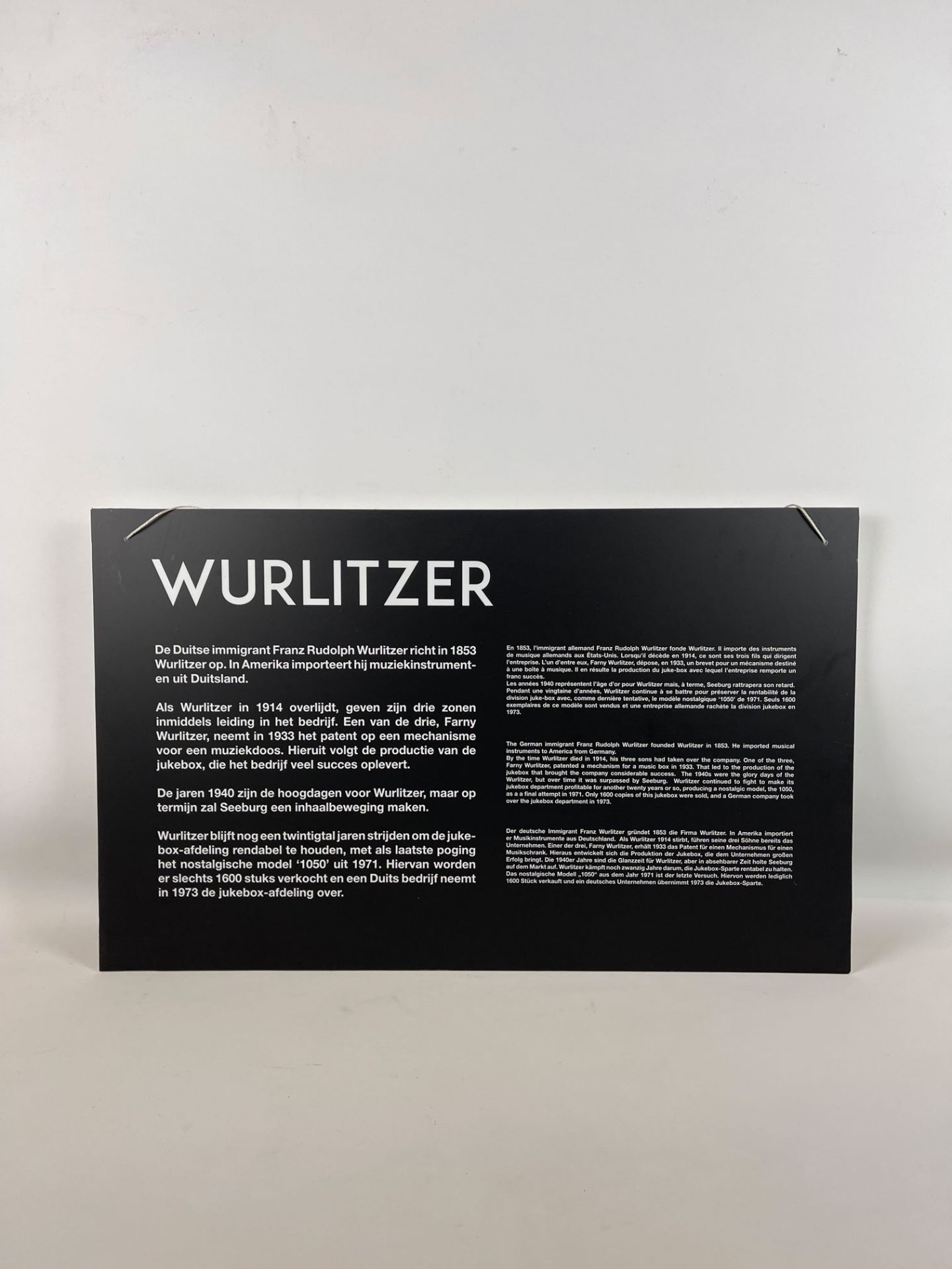 Multiple Language Info Sign from the Museum De Panne Wurlitzer Jukebox Section - Bild 2 aus 5