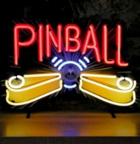 Pinball Neon Sign with Backplate