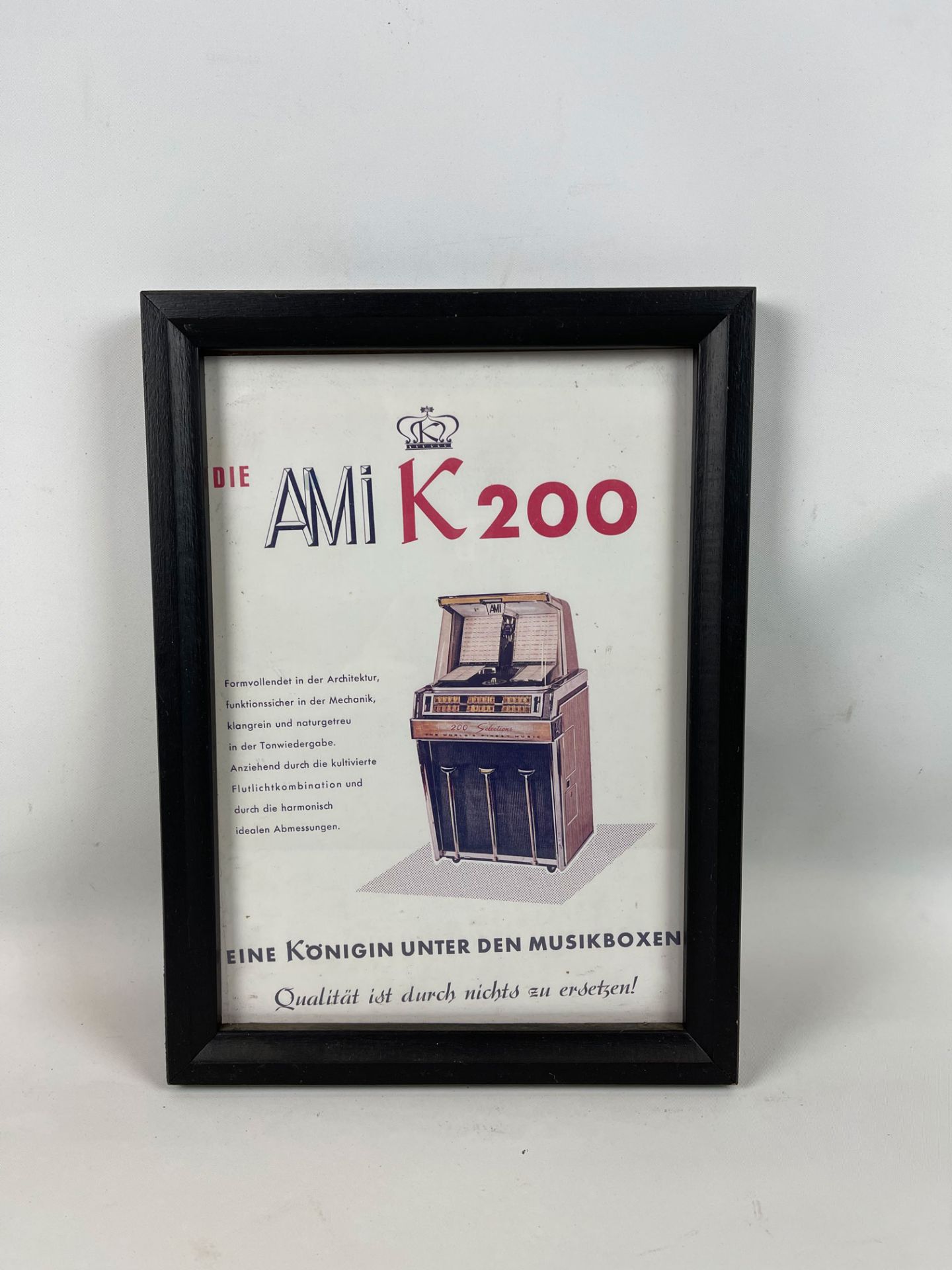 Framed AMI K 200 Selection Jukebox German Advertisement - Image 2 of 3