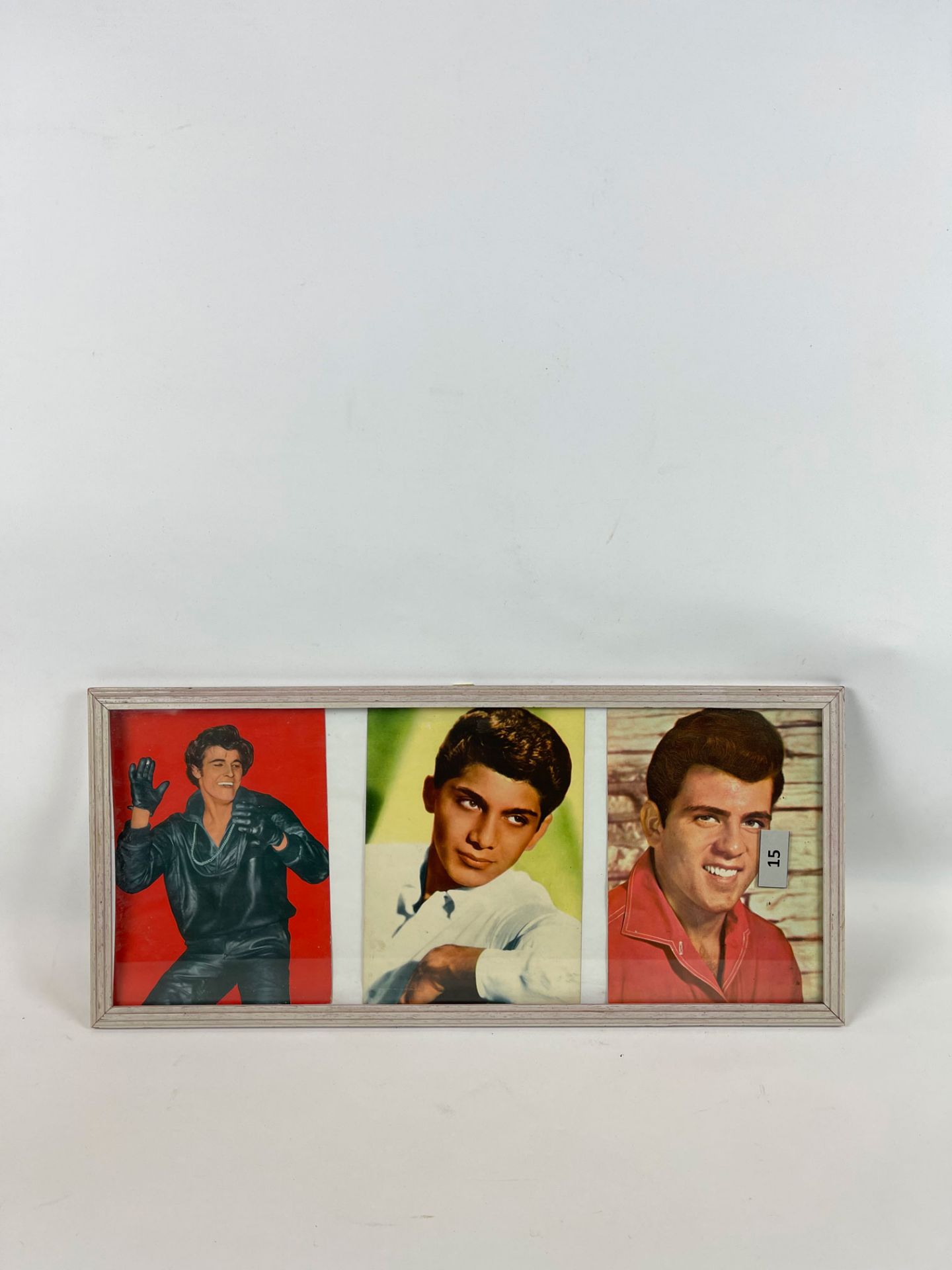 Framed Lot of 3 Postcards - Elvis, Paul Anka, Fabian Forte - Image 2 of 3