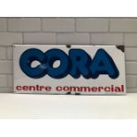 French Cora Centre Commercial Enamel Sign