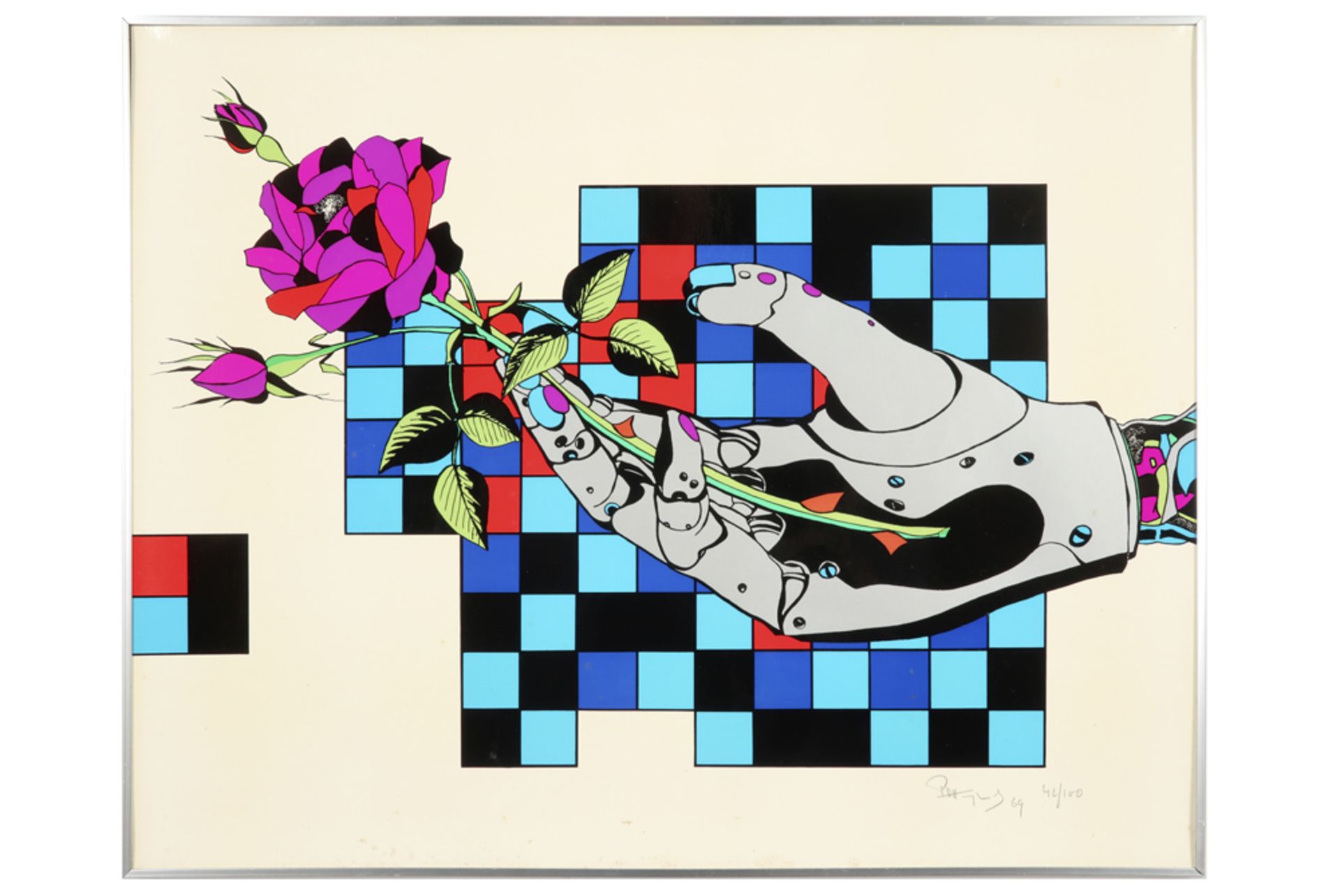 Paul Van Hoeydonck signed lithograph printed in colors dd 1973 || VAN HOEYDONCK PAUL (° ANTWERPEN - Image 3 of 3
