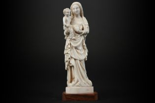 20th Cent. French "Mary with child" sculpture in ivory - signed Lucien Pessey - with European