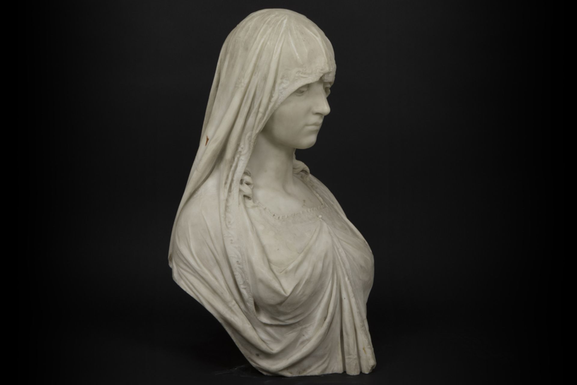 19th Cent. Italian Carrara marble sculpture - signed Giacomo Sozzi || SOZZI GIACOMO (19° EEUW) ( - Image 2 of 5