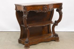 19th Cent. console with drawer in mahogany || Negentiende eeuwse console met lade en legger in