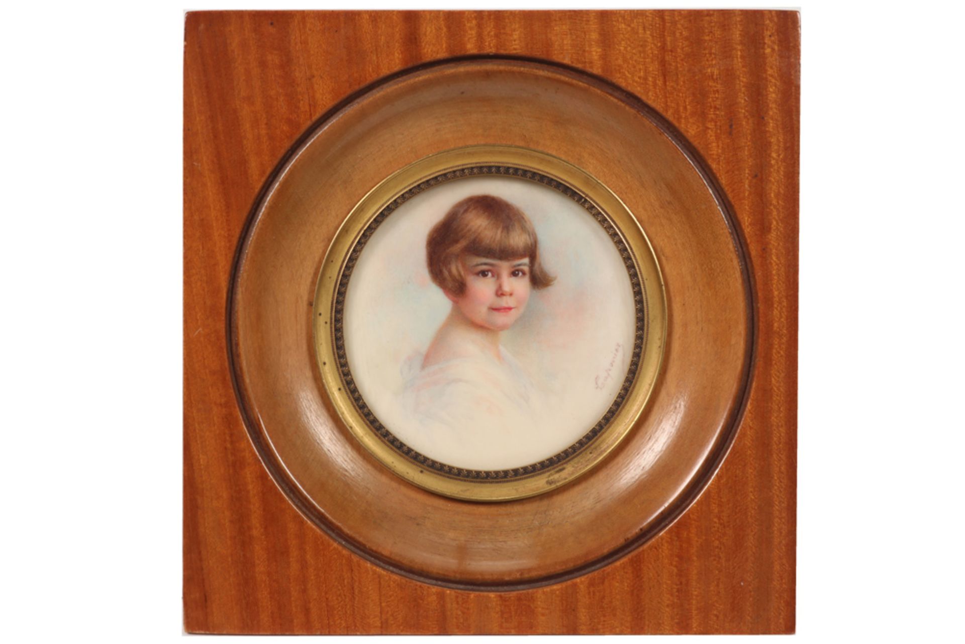 four portrait miniatures || Lot van vier miniaturen met portretten - Image 4 of 8