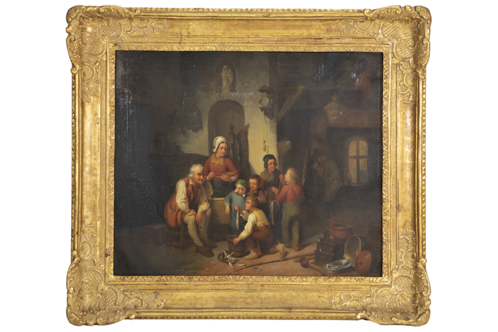 19th Cent. Belgian oil on canvas - signed Casimir Van den Daele and dated 1838 || VAN DEN DAELE - Bild 3 aus 4