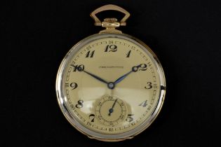 Chronomètre marked pocket watch with its case in yellow gold (18 carat) || CHRONOMETRE zakhorloge