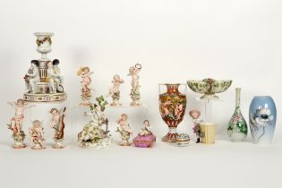 various lot with figures and others in porcelain || Lot bibelots en snuisterijen in porselein