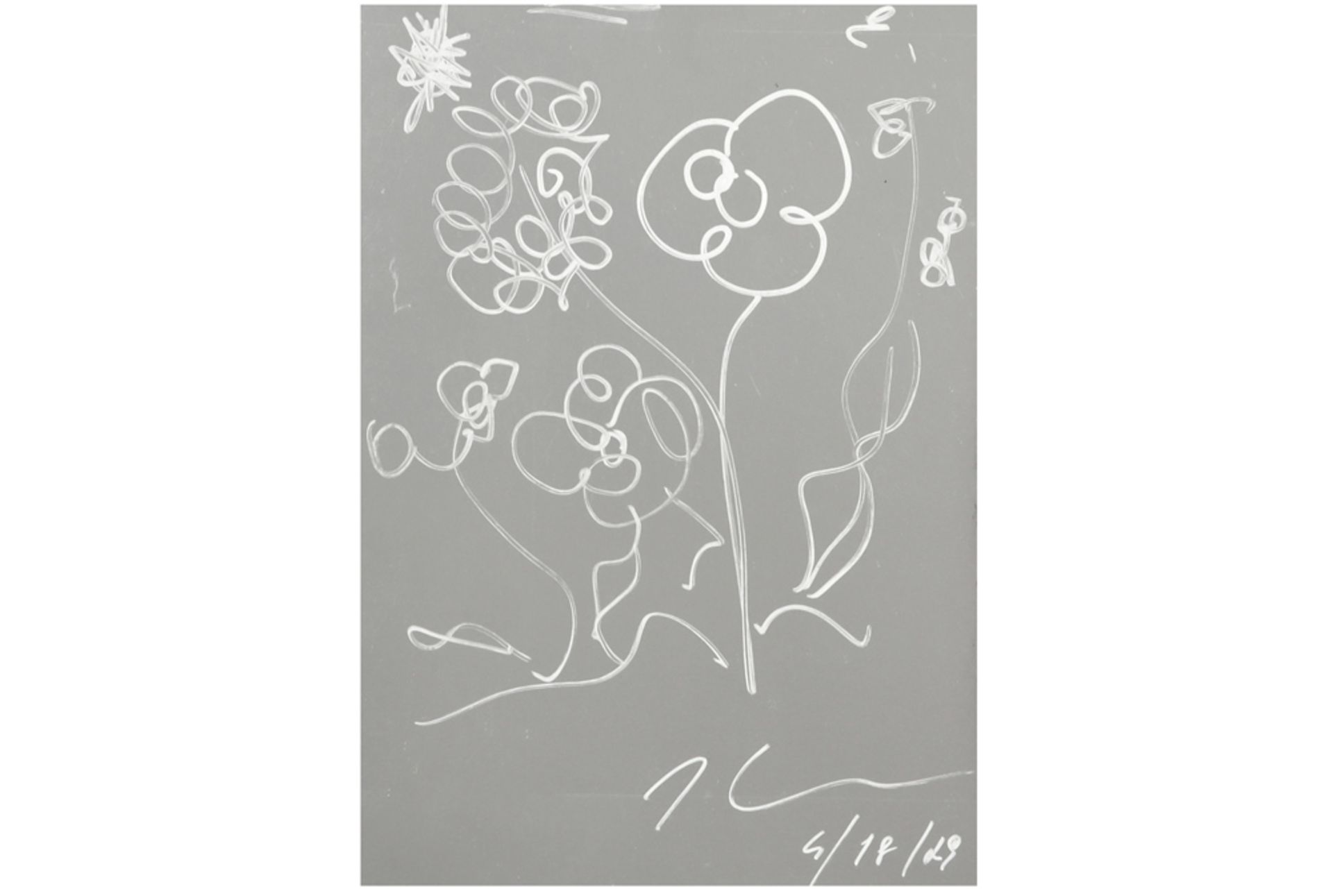 Jeff Koons signed drawing with an illegible date || KOONS JEF (° 1955) tekening met een compositie