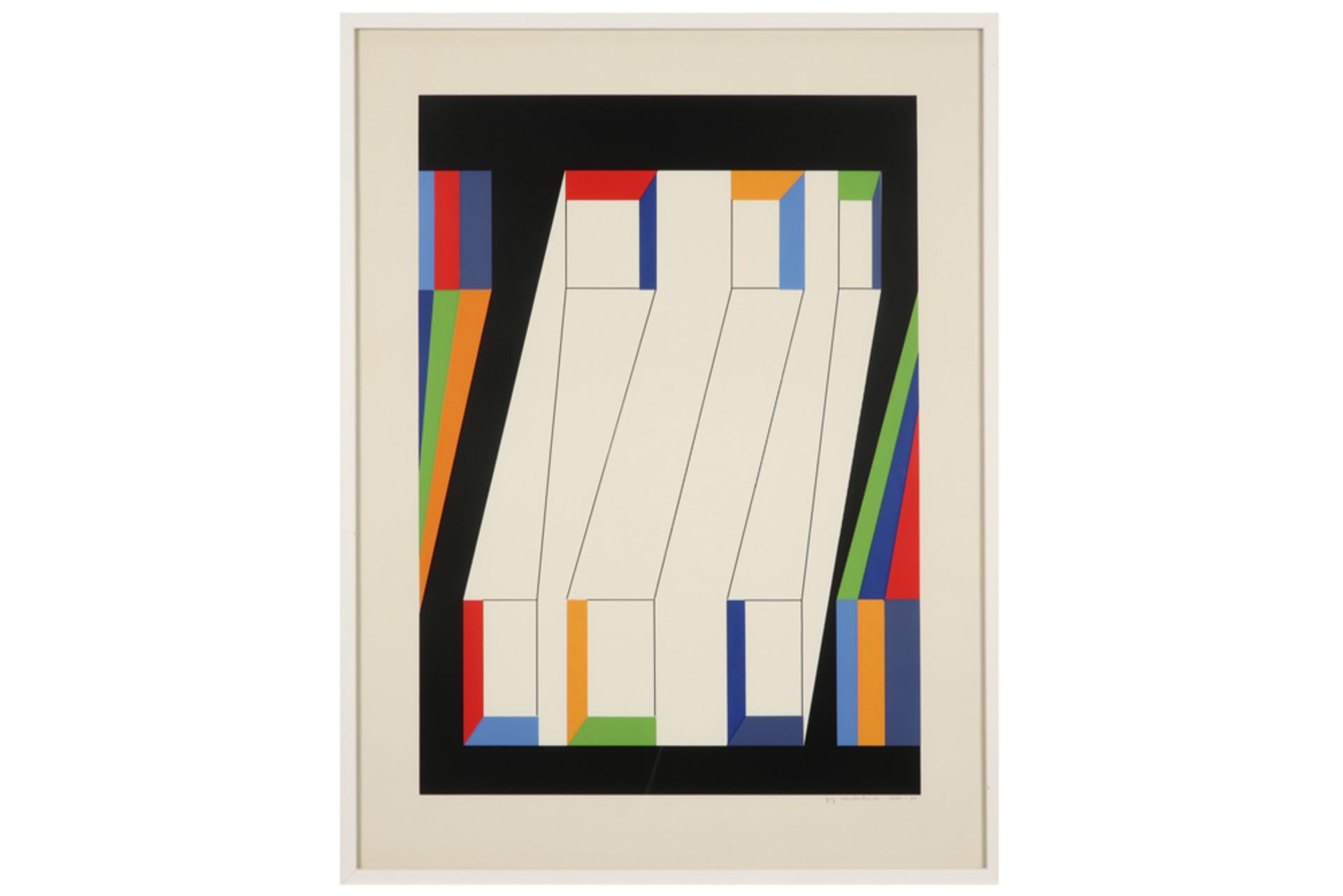 Guy Vandenbranden signed abstract serigraphy in colors dated (19)90 || VANDENBRANDEN GUY (1926 - - Bild 3 aus 3