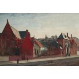 20th Cent. Belgian oil on canvas with a view of Ghent - signed Jacques Bergmans and dated 1942 ||