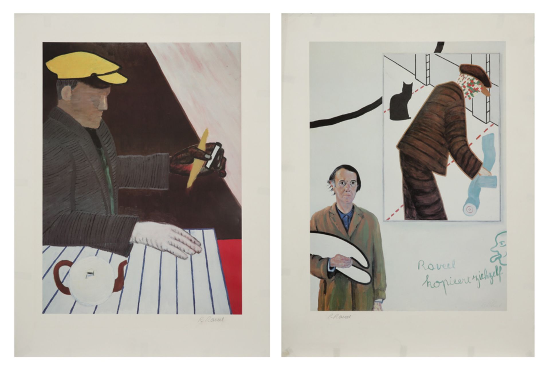 two Roger Raveel prints - signed in pencil || RAVEEL ROGER (1921 - 2013) twee prints in kleuren