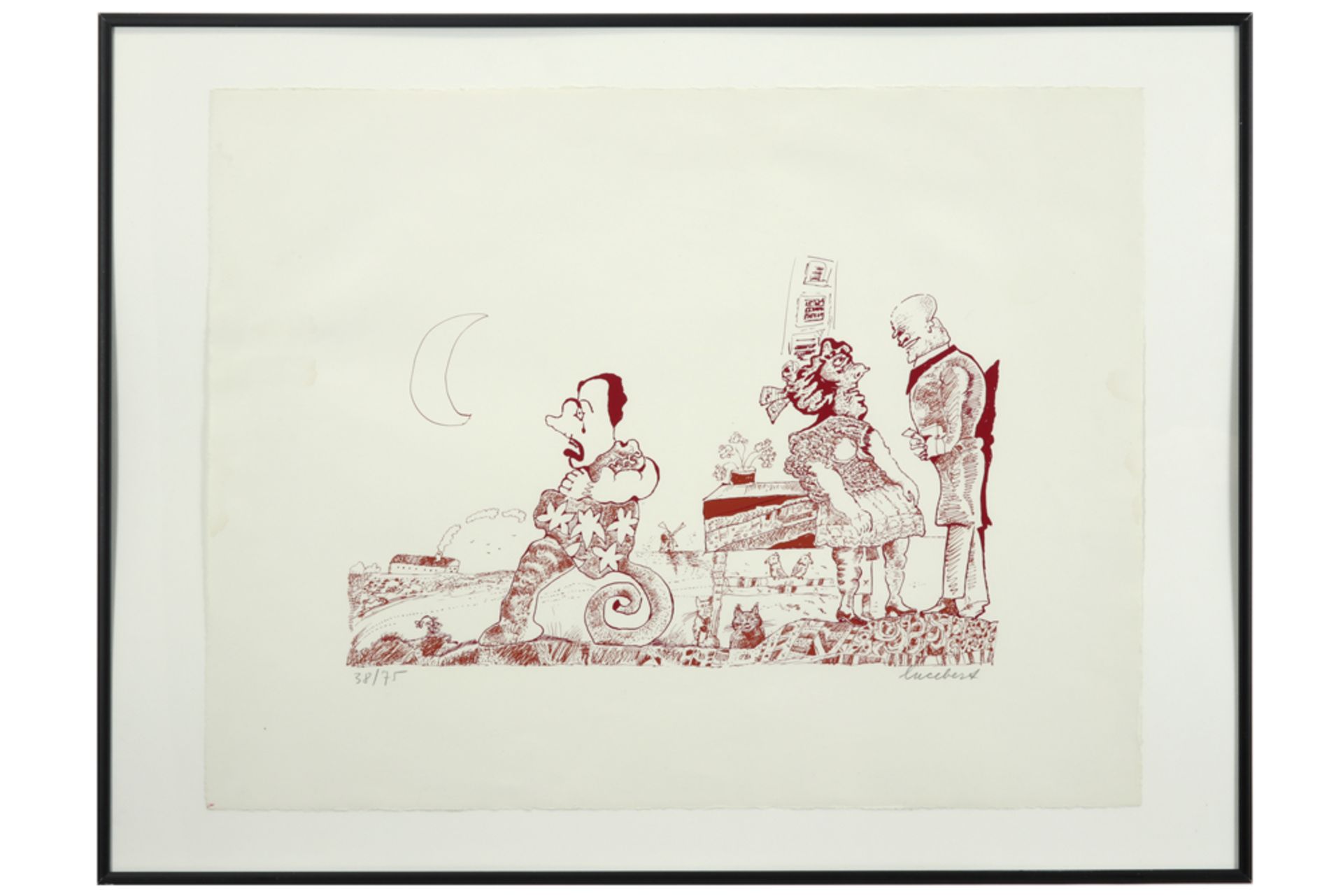 Lucebert signed lithograph with a typical composition with figures || LUCEBERT (1924 - 1994) litho - Bild 3 aus 3