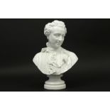 antique German sculpture in marked porcelain || Antieke sculptuur in gemerkt porselein : "Buste