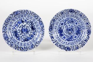 pair of small 17th/18th Cent. Chinese Kang Hsi plates in marked porcelain with a blue-white decor